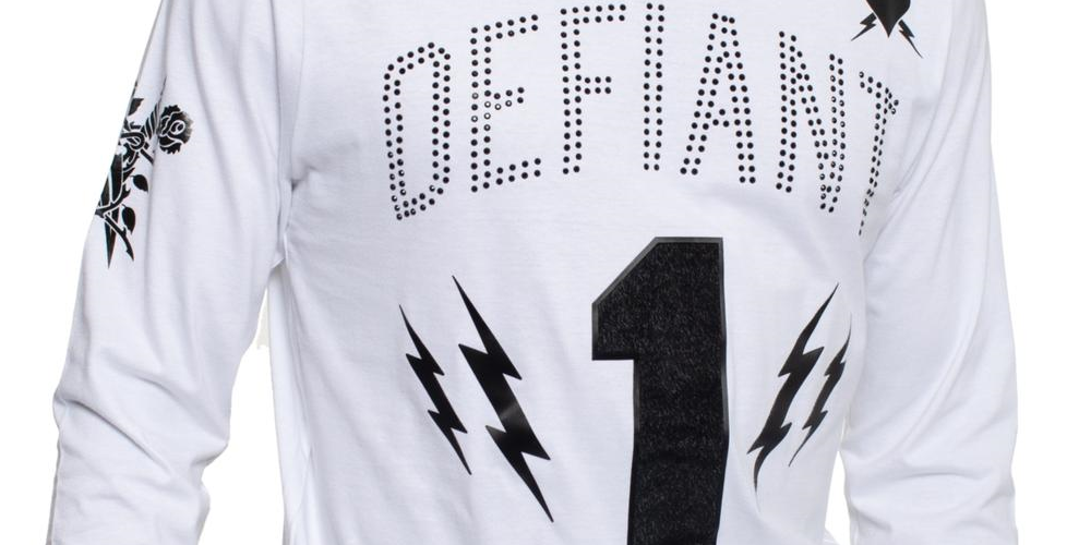 Camiseta masculina Sean John com estampa gráfica e detalhes, branca, tamanho 4XL