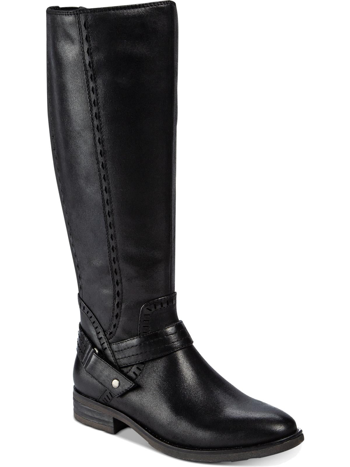 Botas de montaria Baretraps Abram WC de couro sintético, largas, pretas, tamanho 6,5