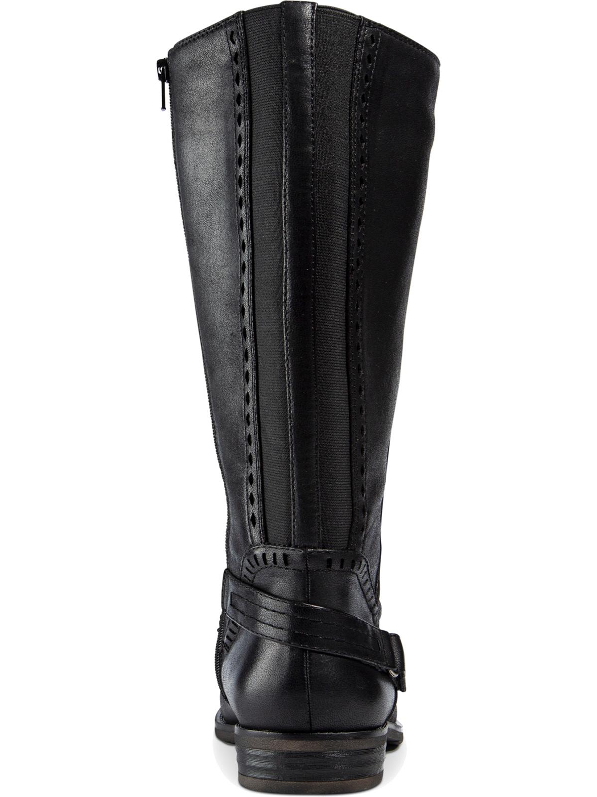 Botas de montaria Baretraps Abram WC de couro sintético, largas, pretas, tamanho 6,5
