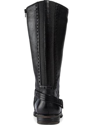 Botas de montaria Baretraps Abram WC de couro sintético, largas, pretas, tamanho 6,5