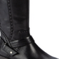 Botas de montaria Baretraps Abram WC de couro sintético, largas, pretas, tamanho 6,5