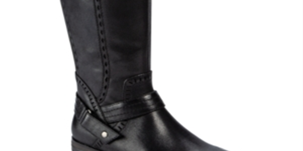 Botas de montaria Baretraps Abram WC de couro sintético, largas, pretas, tamanho 6,5