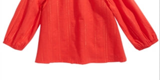 Top listrado metálico com acabamento em laço First Impressions para bebê menina, vermelho, tamanho 6-9 M