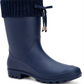 Botas de chuva femininas Charter Club Camylla de borracha com bico fechado e cano médio, tamanho 6M, azul