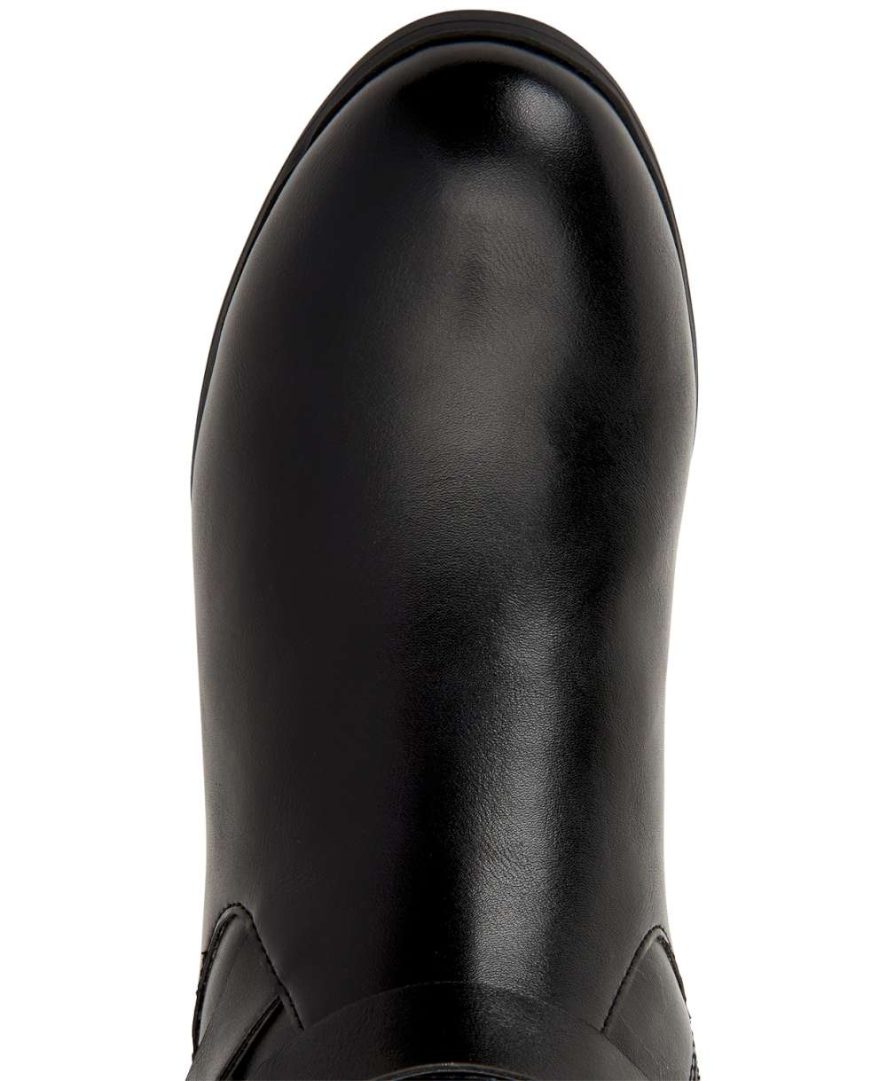 Botas femininas de couro Kindell com bico fechado e cano médio, estilo Style &amp; Co, pretas, tamanho 6M