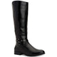 Botas femininas de couro Kindell com bico fechado e cano médio, estilo Style &amp; Co, pretas, tamanho 6M