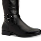Botas femininas de couro Kindell com bico fechado e cano médio, estilo Style &amp; Co, pretas, tamanho 6M