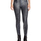 Calça jeans skinny feminina William Rast com estampa de cobra esculpida, preta, tamanho 31