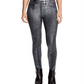 Calça jeans skinny feminina William Rast com estampa de cobra esculpida, preta, tamanho 31