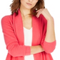 Cardigan feminino Charter Club com borda enrolada e cashmere puro, rosa, tamanho P