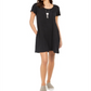 Vestido camiseta de algodão feminino Style &amp; Co, preto, tamanho pequeno, extrapequeno
