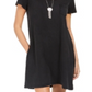 Vestido camiseta de algodão feminino Style &amp; Co, preto, tamanho pequeno, extrapequeno