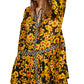 Blusa feminina com manga sino floral Free People, tamanho X-S