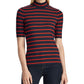 Camiseta Ralph Lauren Feminina Listrada Manga Curta Azul Tamanho Pequeno Grande
