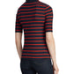 Camiseta Ralph Lauren Feminina Listrada Manga Curta Azul Tamanho Pequeno Grande