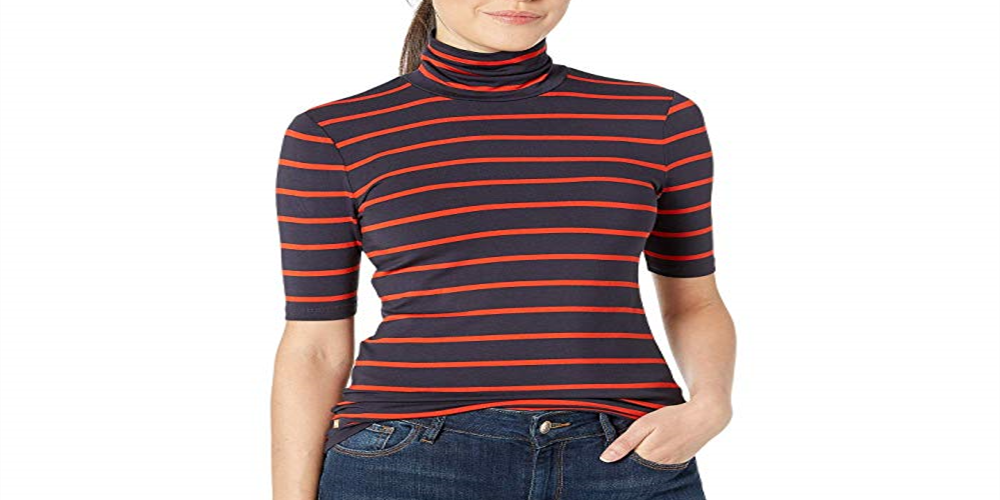 Camiseta Ralph Lauren Feminina Listrada Manga Curta Azul Tamanho Pequeno Grande