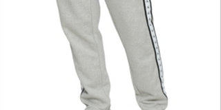 Calça de moletom Calvin Klein masculina com listras e logotipo cinza, tamanho 24