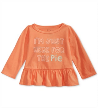 Camiseta infantil First Impressions Cotton Pie Peplum Hem Laranja Tamanho 12M