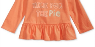 Camiseta infantil First Impressions Cotton Pie Peplum Hem Laranja Tamanho 12M