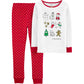 Conjunto de pijama de unicórnio de algodão Carter's Little &amp; Big Girl, 2 peças, verde, tamanho 5