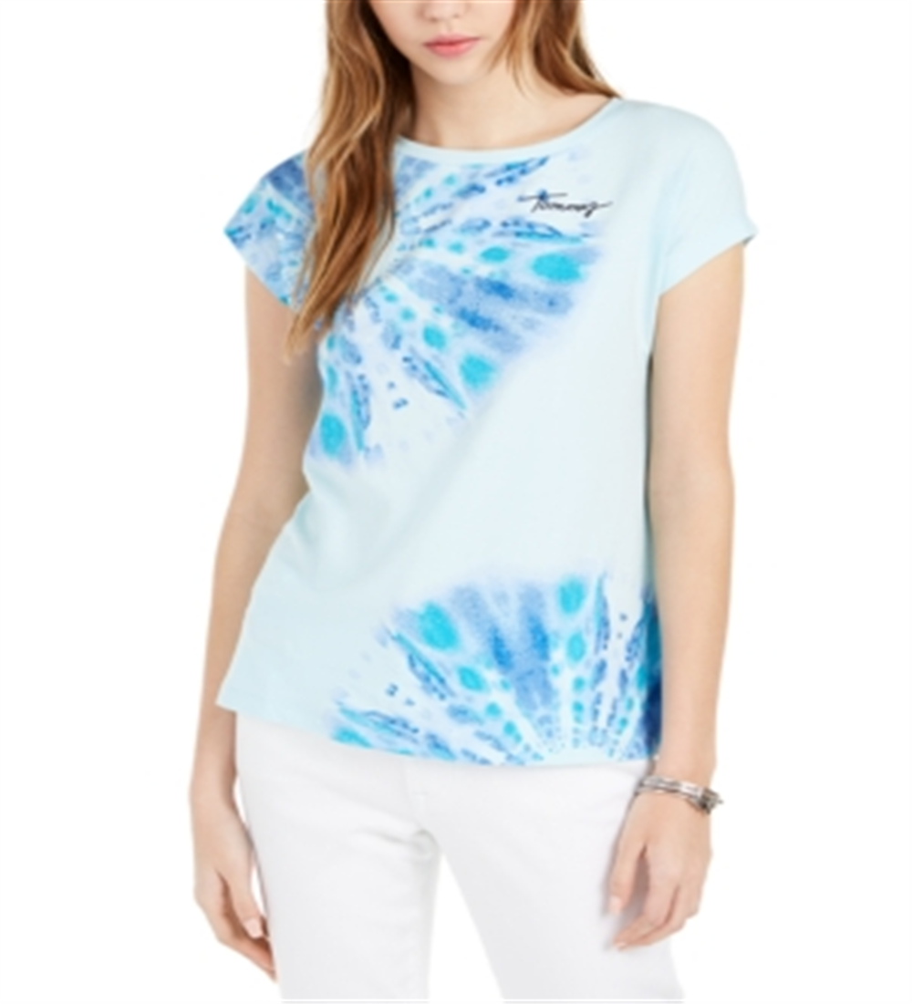 Camiseta Tommy Hilfiger Tie Dye Feminina Azul Tamanho P/P