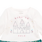 Túnica de algodão com bainha peplum para bebês First Impressions, branca, tamanho 3-6 meses