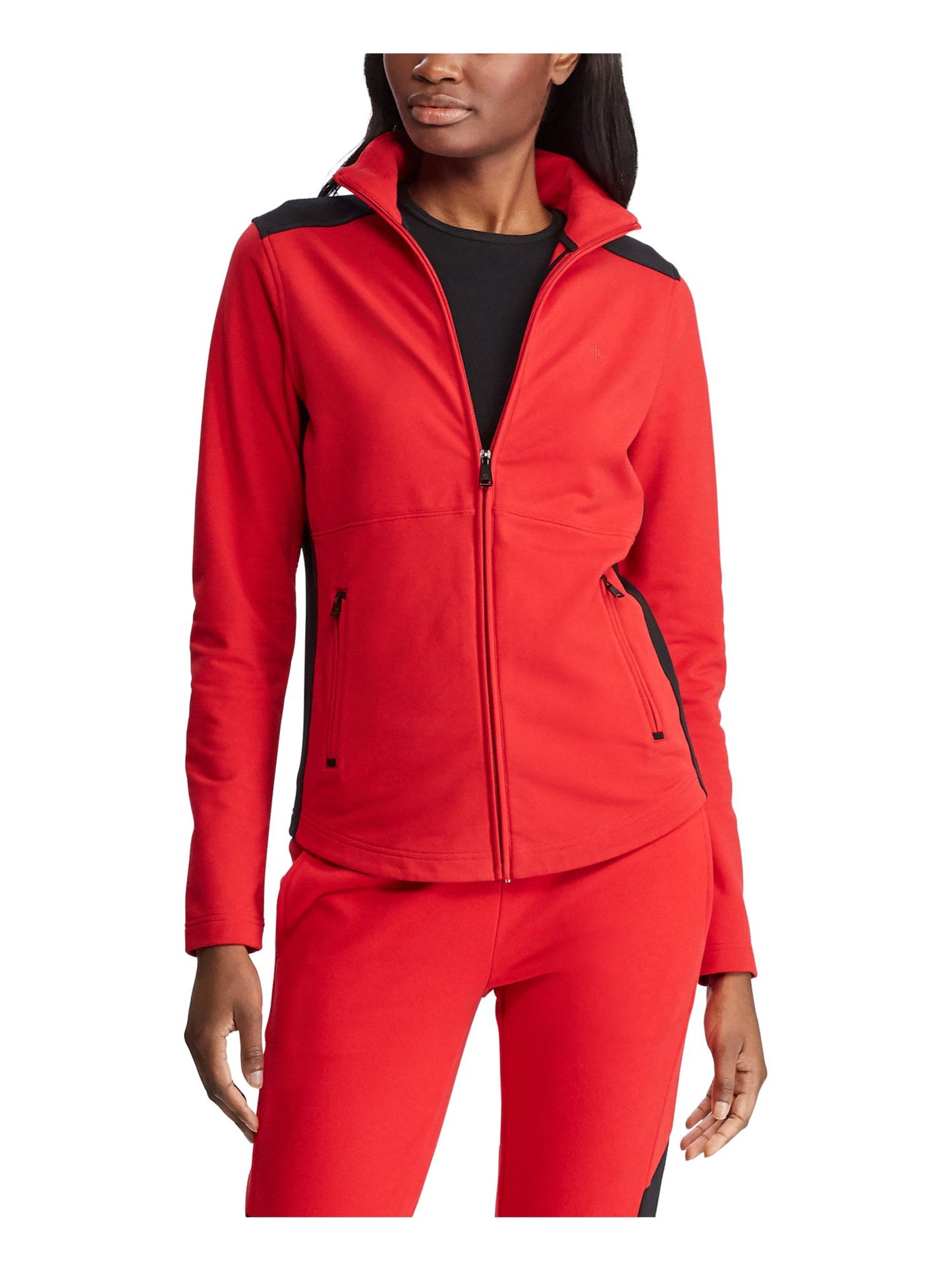 Jaqueta Ralph Lauren Feminina Color Block com Zíper, Vermelha, Tamanho Médio