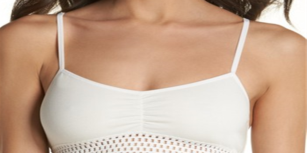 Sutiã esportivo diário com ilhós franzidos Free People Women's Intimates, tamanho extrapequeno, marrom