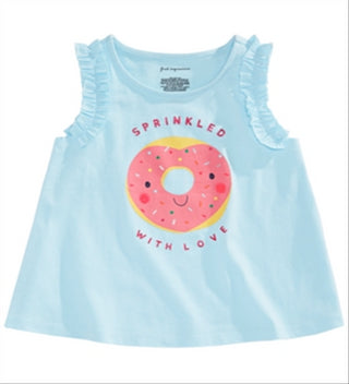 Blusa estampada com rosquinhas First Impressions Baby Girl tamanho azul -2T