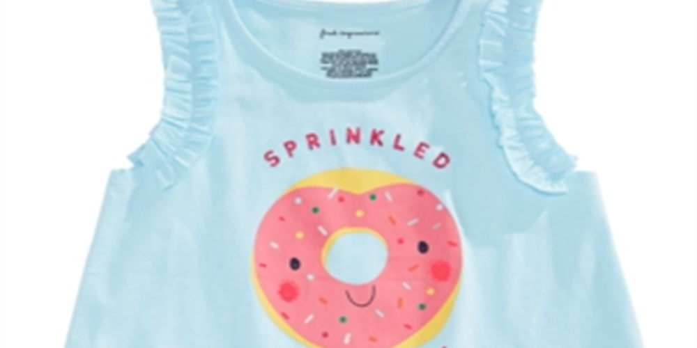 Blusa estampada com rosquinhas First Impressions Baby Girl tamanho azul -2T