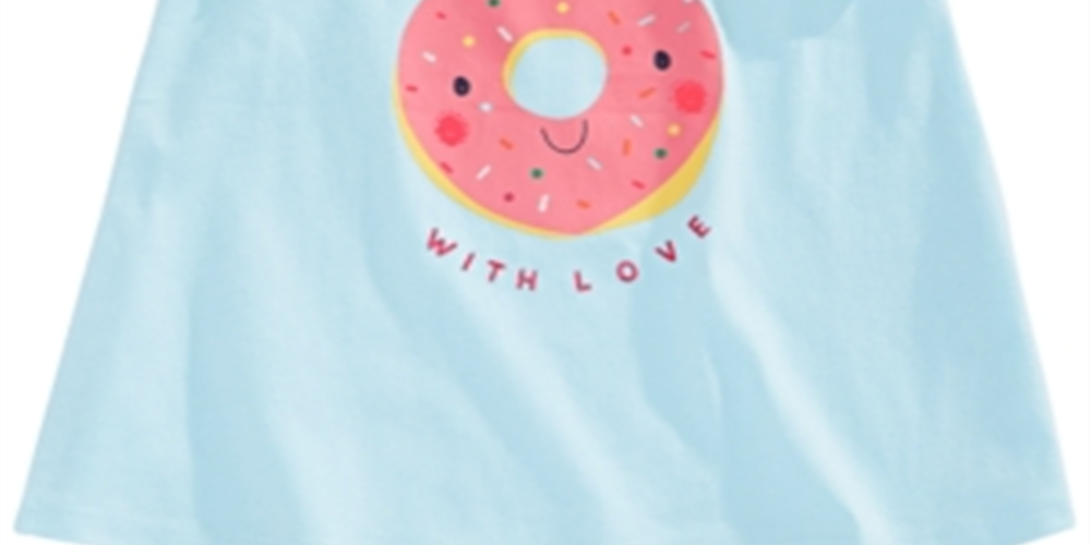 Blusa estampada com rosquinhas First Impressions Baby Girl tamanho azul -2T