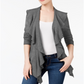 Karen Scott Cardigan Feminino com Babados Frontais Cinza Tamanho GG