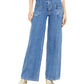 Calça jeans feminina Midnight City Denim cintura alta perna larga azul tamanho 29 da Free People