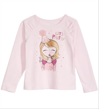 Camiseta infantil Epic Threads Let's Party para meninas, rosa, tamanho 6