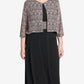 Vestido formal feminino Jessica Howard, sem mangas, com lantejoulas bordadas, decote joia abaixo do joelho, preto, tamanho 14W