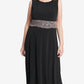 Vestido formal feminino Jessica Howard, sem mangas, com lantejoulas bordadas, decote joia abaixo do joelho, preto, tamanho 14W