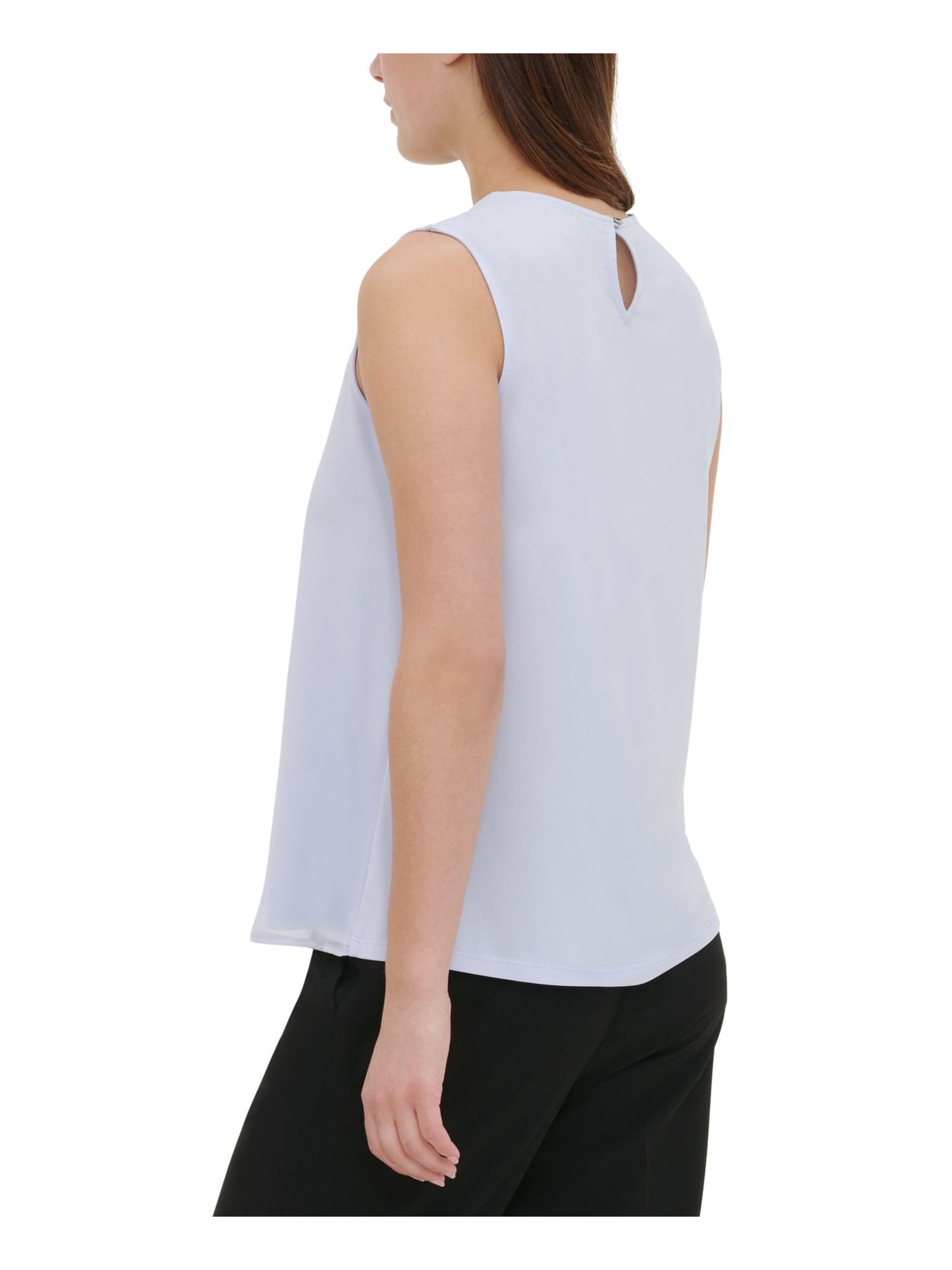 Blusa plissada sem mangas Calvin Klein feminina verde tamanho M