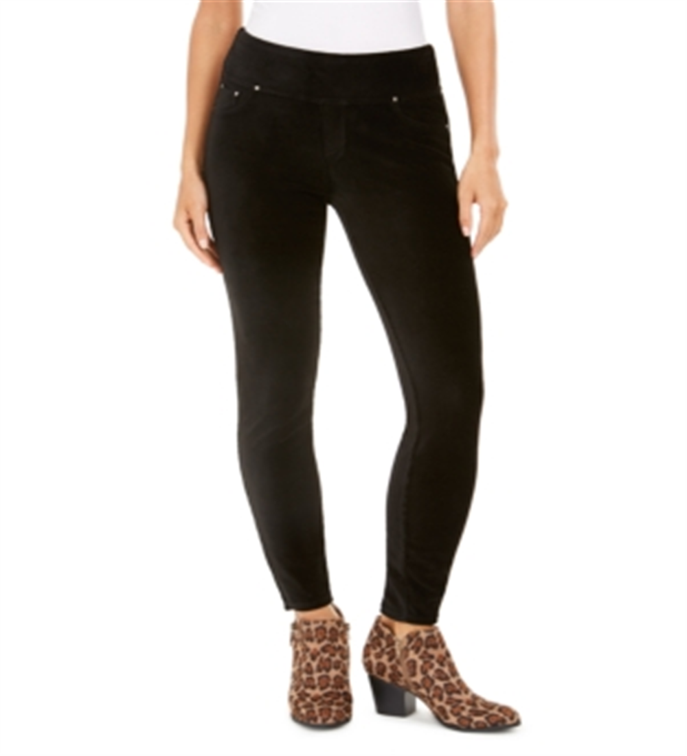Calça skinny de veludo cotelê feminina Style &amp; Co, preta, tamanho X-S