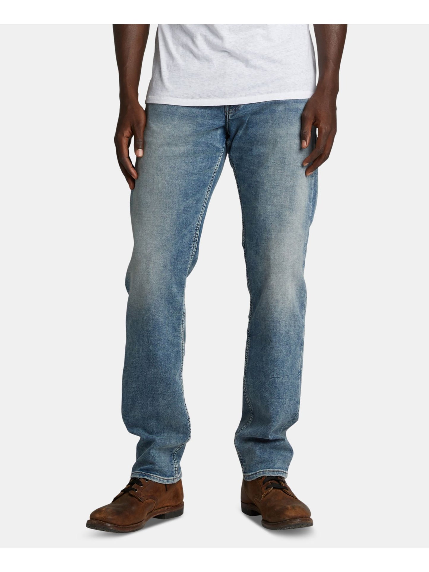Calça jeans masculina afunilada e relaxada, tamanho 40x30, da Silver Jeans Co.