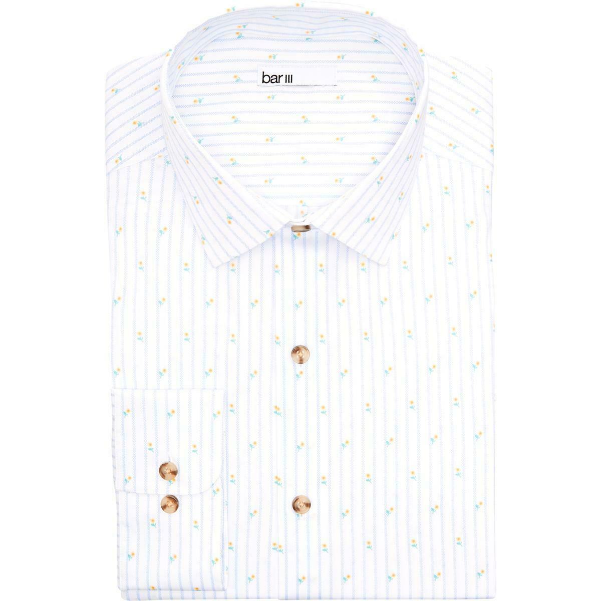 Camisa social masculina Bar III Slim Fit com botões frontais, preta, tamanho único