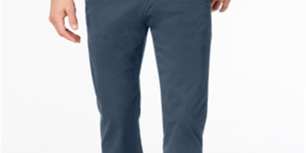 Calça Chino Tommy Hilfiger Masculina de Perna Reta e Ajuste Personalizado Azul Tamanho 36x34