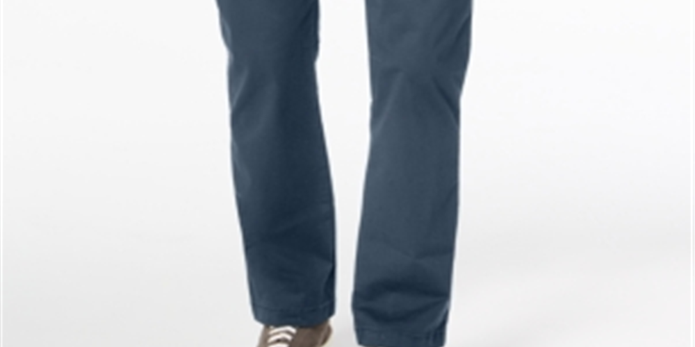 Calça Chino Tommy Hilfiger Masculina de Perna Reta e Ajuste Personalizado Azul Tamanho 36x34