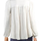 Blusa feminina Free People manga comprida com botões estilo camponês, branca, tamanho X-S