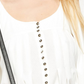 Blusa feminina Free People manga comprida com botões estilo camponês, branca, tamanho X-S