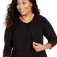 Vestido feminino Jessica Howard com manga 3/4 e comprimento até o joelho, preto, tamanho 14W