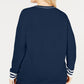 Suéter feminino Tommy Hilfiger de algodão com decote em V, azul, tamanho 2X