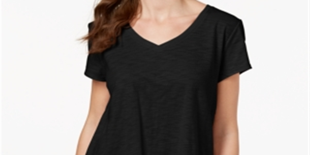 Blusa feminina estilo lenço, manga curta, decote em V, preta, tamanho extrapequeno