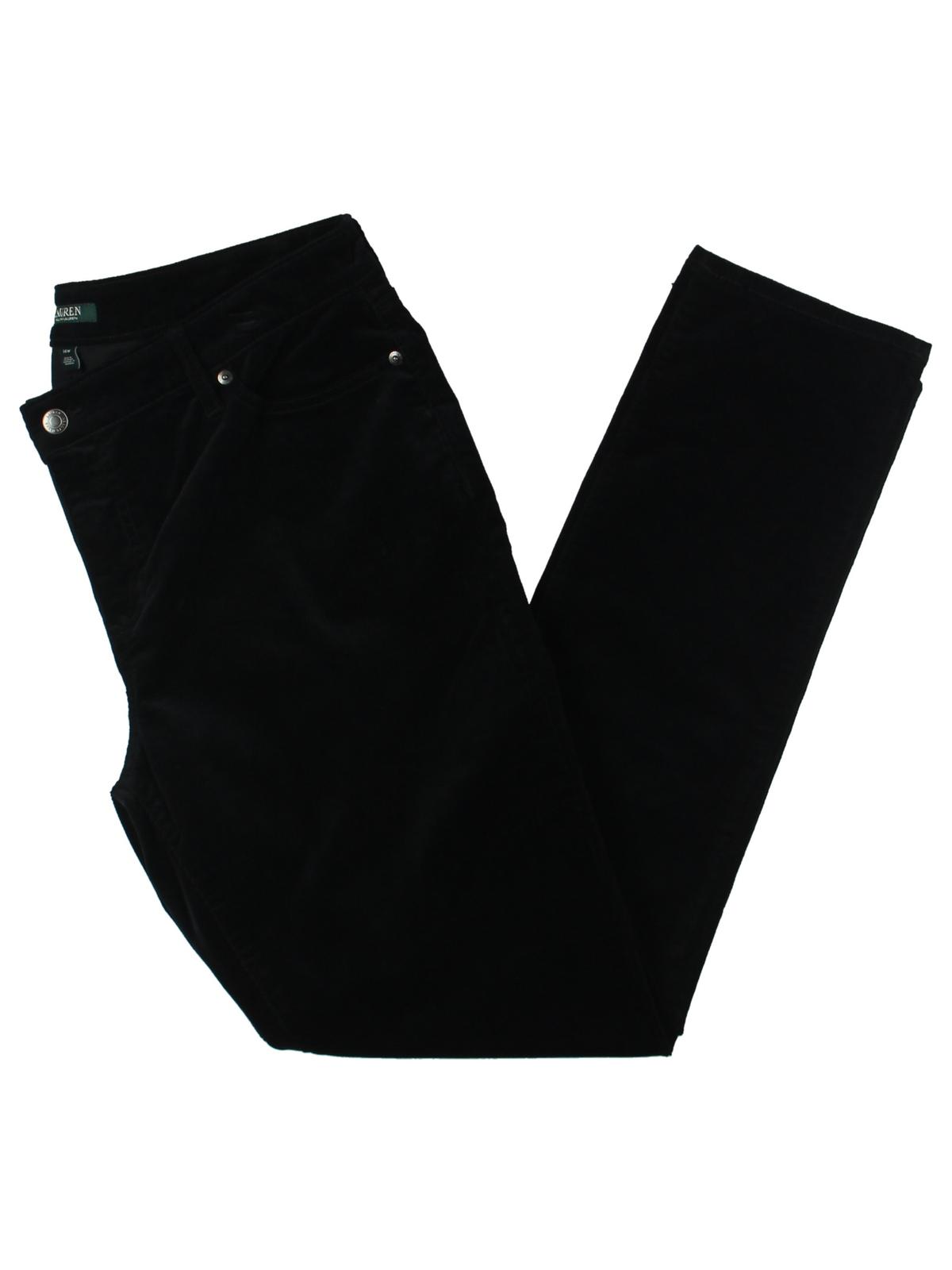 ralph-lauren-womens-premier-straight-corduroy-jeans-black-size-18w