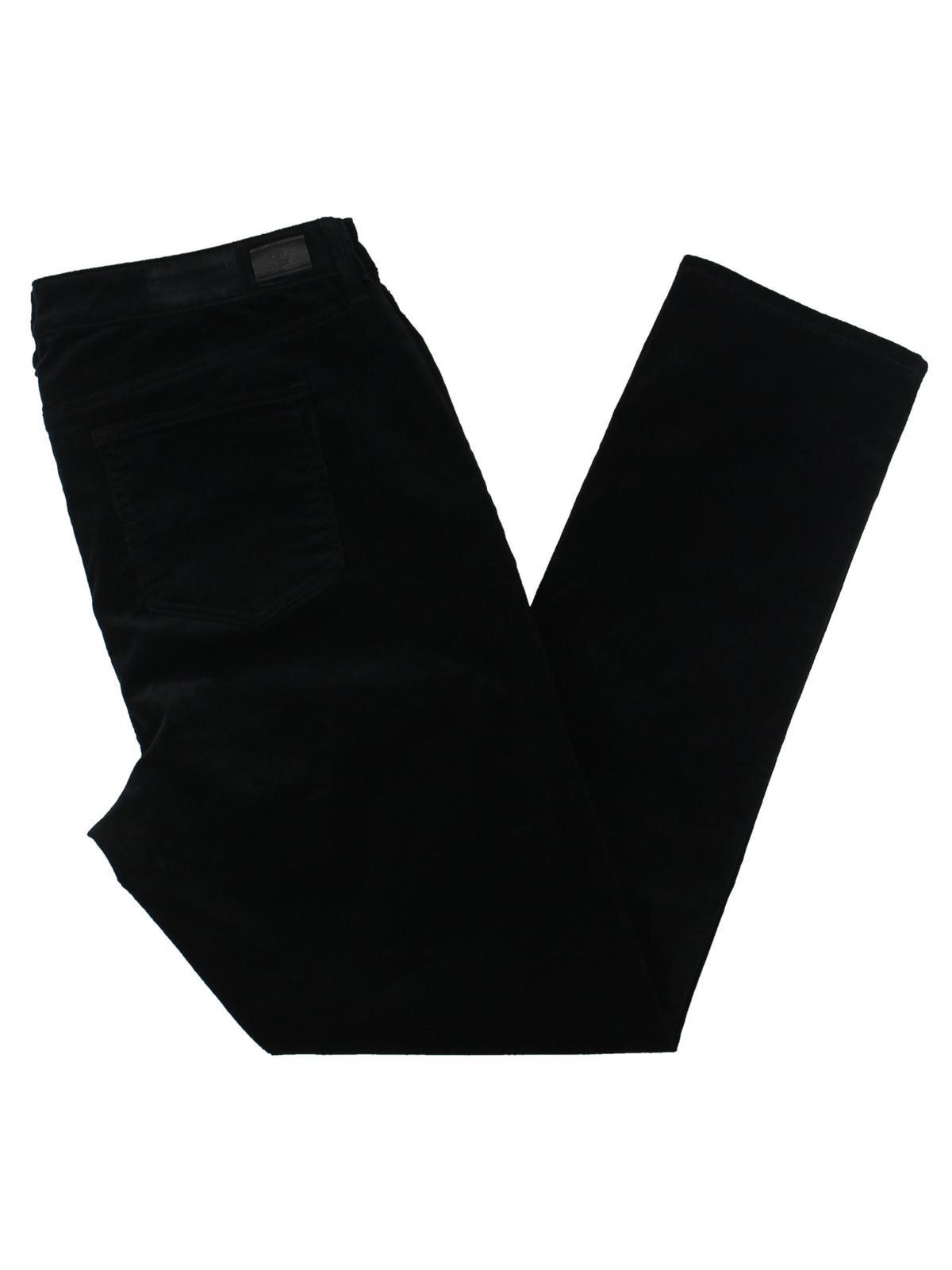 ralph-lauren-womens-premier-straight-corduroy-jeans-black-size-18w