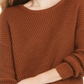 Suéter feminino canelado com ombros caídos, estilo &amp; co, marrom, tamanho M